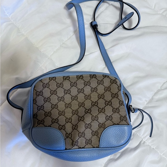 GUCCI Pre-owned - GUCCI GG Canvas Shoulder Bag Beige/Blue - Picture 3 of 4